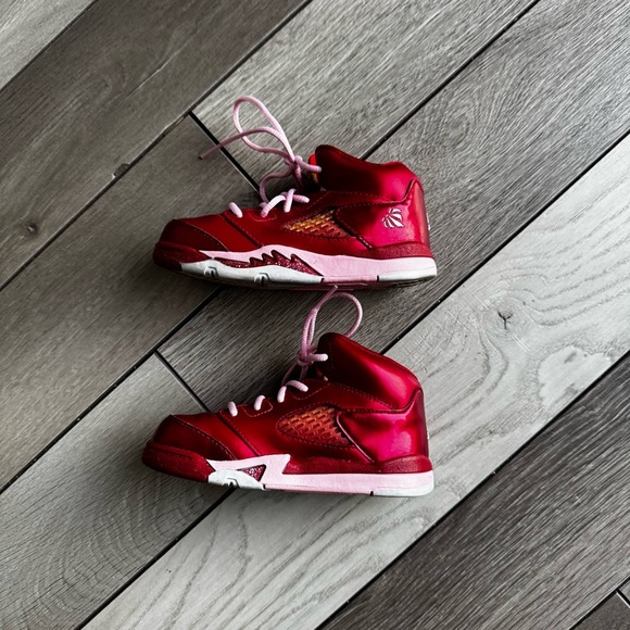 Air Jordan Kids 5 Retro TD’Valentines Day’ | Size 8C | Good Condition - Picture 4 of 8